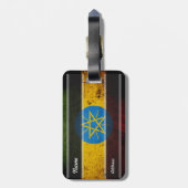 Black Grunge Ethiopia Flag Bagagelabel (Achterkant verticaal)