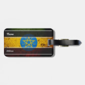 Black Grunge Ethiopia Flag Bagagelabel (Achterkant horizontaal)