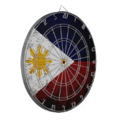 Black Grunge Filippijnse vlag Dartbord (Voorkant Links)