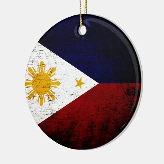 Black Grunge Filippijnse vlag Keramisch Ornament (Links)