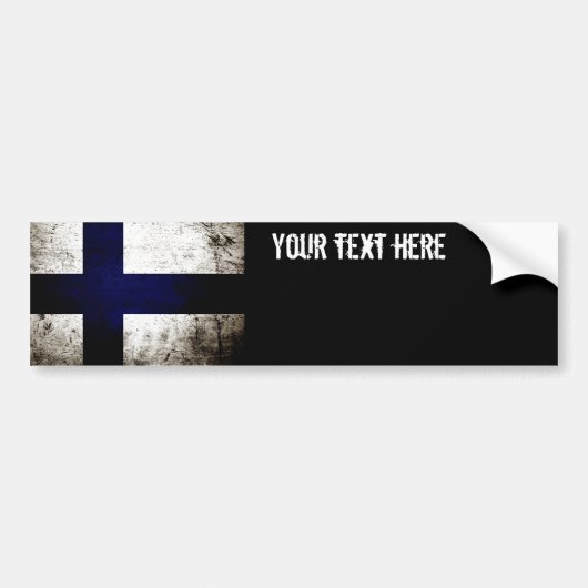 Black Grunge Finland vlag Bumpersticker (Voorkant)