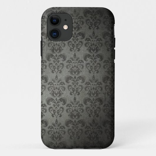 Black Grunge Floral Damask Gothic iPhone 5s Case (Achterkant)