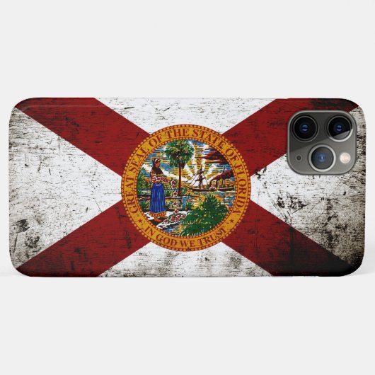 Black Grunge Florida State Flag Case-Mate iPhone Case (Achterkant (horizontaal))
