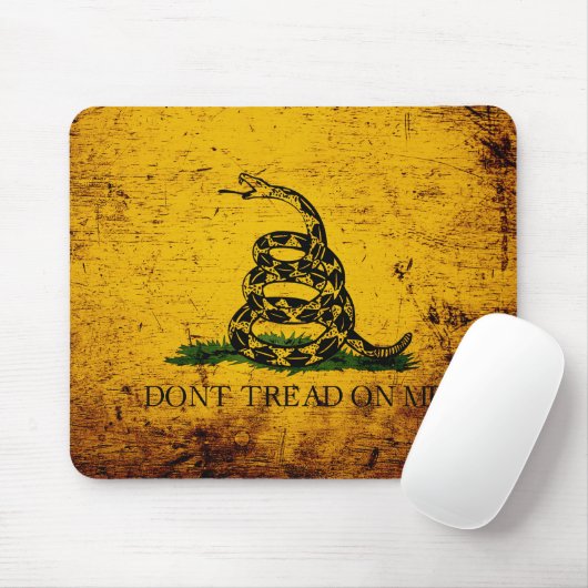 Black Grunge Gadsden Flag Muismat (Met muis)