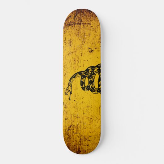 Black Grunge Gadsden Flag Persoonlijk Skateboard (Voorkant)
