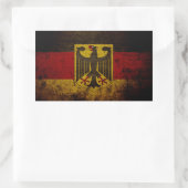 Black Grunge Germany Flag Rechthoekige Sticker (Tas)