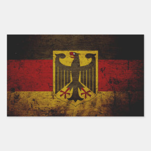 Black Grunge Germany Flag Rechthoekige Sticker