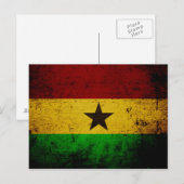 Black Grunge Ghana Flag Briefkaart (Voorkant / Achterkant)