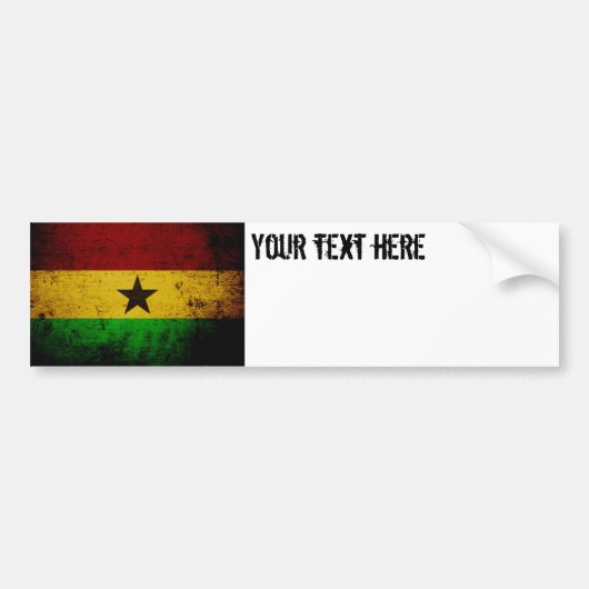 Black Grunge Ghana Flag Bumpersticker (Voorkant)