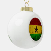 Black Grunge Ghana Flag Keramische Bal Ornament (Links)