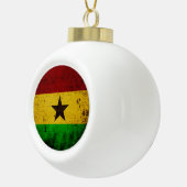 Black Grunge Ghana Flag Keramische Bal Ornament (Rechts)
