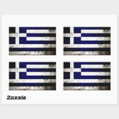 Black Grunge Greece Flag Rechthoekige Sticker (Vel)
