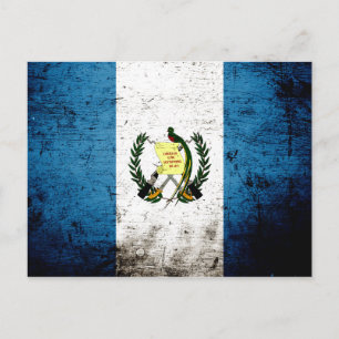 Black Grunge Guatemala Flag Briefkaart