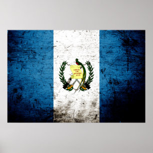 Black Grunge Guatemala Flag Poster