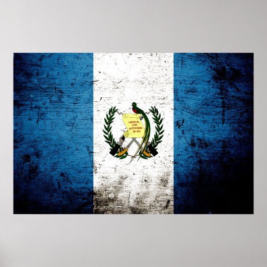 Black Grunge Guatemala Flag Poster (Voorkant)