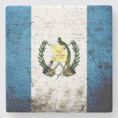 Black Grunge Guatemala Flag Stenen Onderzetter (Voorkant)