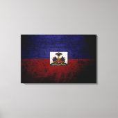 Black Grunge Haiti Flag Canvas Afdruk (Voorkant)