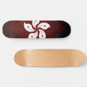 Black Grunge Hong Kong Flag Persoonlijk Skateboard (Horizontaal)