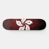 Black Grunge Hong Kong Flag Persoonlijk Skateboard (Horizontaal)