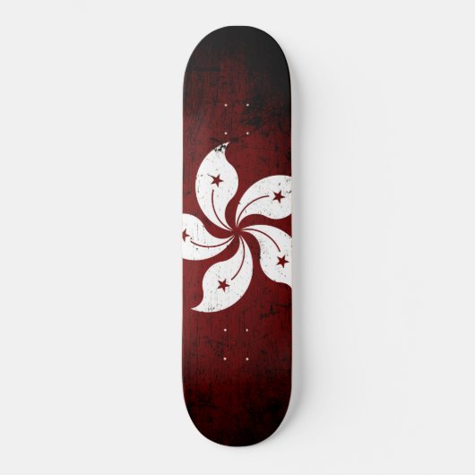 Black Grunge Hong Kong Flag Persoonlijk Skateboard (Voorkant)
