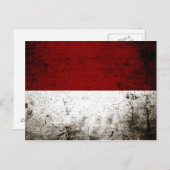 Black Grunge Indonesia Flag Briefkaart (Voorkant / Achterkant)