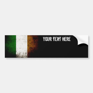 Black Grunge Ireland Flag Bumpersticker