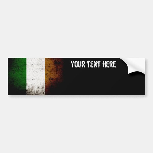 Black Grunge Ireland Flag Bumpersticker (Voorkant)
