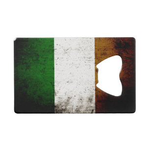 Black Grunge Ireland Flag Creditkaart Flessenopener