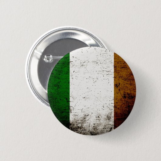 Black Grunge Ireland Flag Ronde Button 5,7 Cm (Voorkant /achterkant)