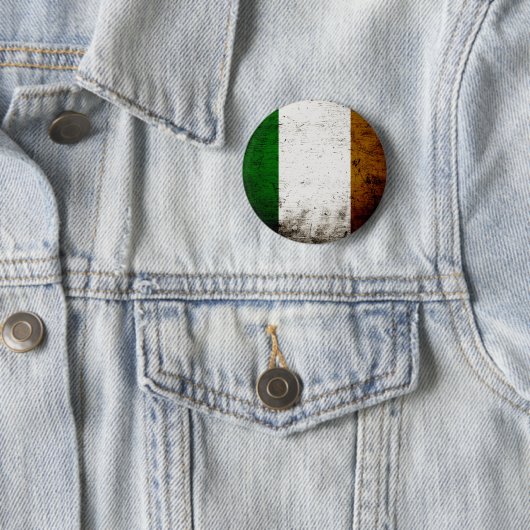 Black Grunge Ireland Flag Ronde Button 5,7 Cm (In situ)