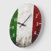Black Grunge Italy Flag Grote Klok (Hoek)