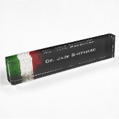 Black Grunge Italy Flag Naambordje