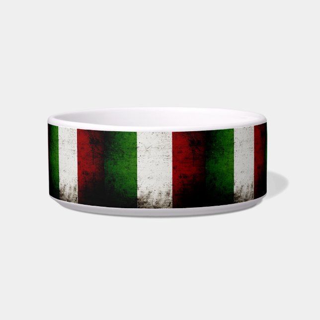 Black Grunge Italy Flag Voerbakje (Rechts)