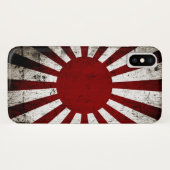 Black Grunge Japan Rising Sun Flag Case-Mate iPhone Case (Achterkant (horizontaal))