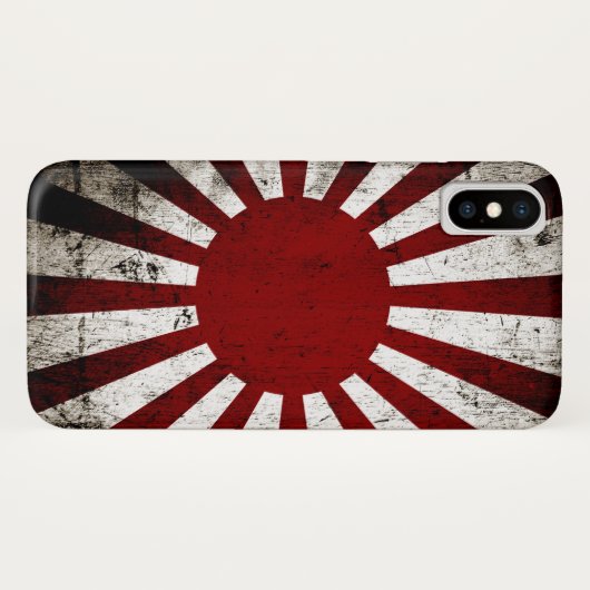 Black Grunge Japan Rising Sun Flag Case-Mate iPhone Case (Achterkant (horizontaal))