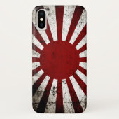 Black Grunge Japan Rising Sun Flag Case-Mate iPhone Case (Achterkant)