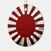 Black Grunge Japan Rising Sun Flag Keramisch Ornament (Links)