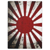Black Grunge Japan Rising Sun Flag Klembord (Achterkant)