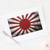 Black Grunge Japan Rising Sun Flag Rechthoekige Sticker (Envelop)