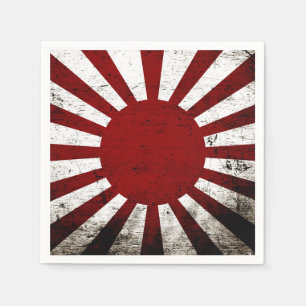 Black Grunge Japan Rising Sun Flag Servetten
