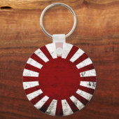 Black Grunge Japan Rising Sun Flag Sleutelhanger (Voorkant)