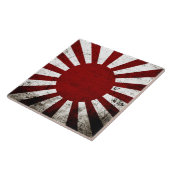 Black Grunge Japan Rising Sun Flag Tegeltje (Zijkant)