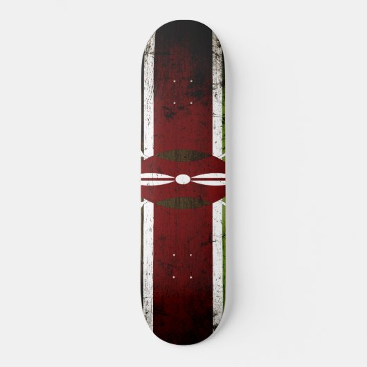 Black Grunge Kenya Flag Skateboard (Voorkant)