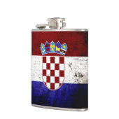 Black Grunge Kroatië Flag Heupfles (Links)