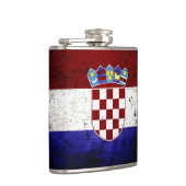 Black Grunge Kroatië Flag Heupfles (Rechts)