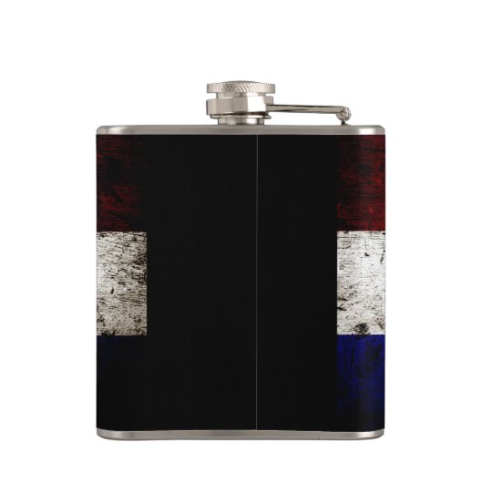 Black Grunge Kroatië Flag Heupfles (Achterkant)