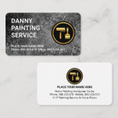 Black Grunge Layer Paint Brush Visitekaartje (Voorkant / Achterkant)