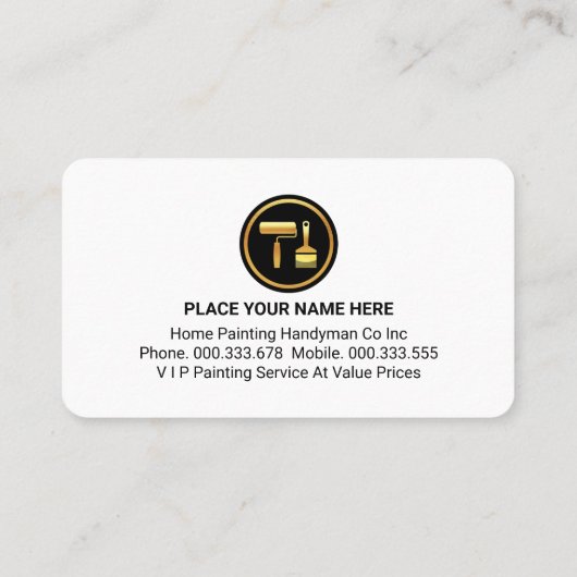 Black Grunge Layer Paint Brush Visitekaartje (Achterkant)