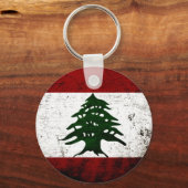 Black Grunge Libanese vlag Sleutelhanger (Voorkant)