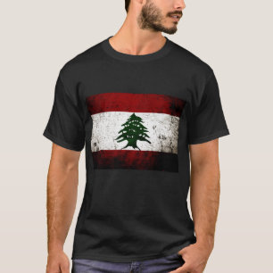 Black Grunge Libanese vlag T-shirt